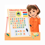 Kids Education Board -Double Sided Wooden