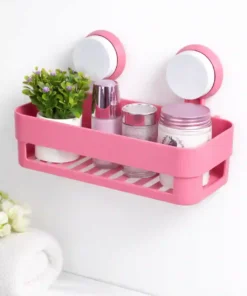 Alternative view of Durable Plastic Bathroom Shelf Wall Mount Storage Rack