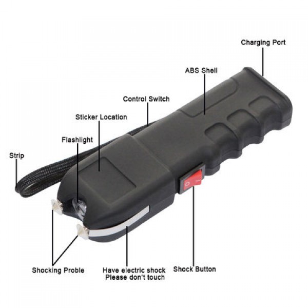 Electric Shock Flashlight Stun Gun High Voltage Rechargeable Battery Shocking Device Self Defense - Image 2