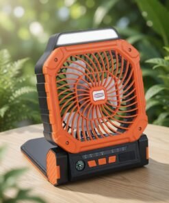 Multi-Functional Solar Rechargeable Fan with LED Light & Power Bank