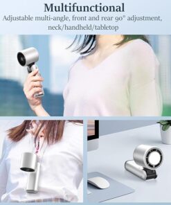 Alternative view of K801 Portable Handheld Turbo Fan with Ice Cooling & LED Display – Rechargeable Foldable Mini Fan