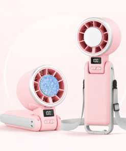 Portable Handheld Premium Turbo Fan N612 with Ice Cooling, Rechargeable Personal Fan, Up tp 12Hrs Cooling, 5 Speed 25550RPM Powerful Portable Fan for Travel, Outdoor, Camping, Hiking