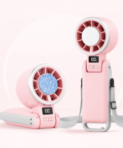 Portable Handheld Premium Turbo Fan N612 with Ice Cooling, Rechargeable Personal Fan, Up tp 12Hrs Cooling, 5 Speed 25550RPM Powerful Portable Fan for Travel, Outdoor, Camping, Hiking