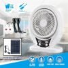 4-in-1 Solar Rechargeable Fan Model 607 – 8 Inch Charger Fan with LED Light, USB Mobile Charging & Solar Support
