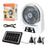 Easy Power EP-608 Solar Rechargeable Fan with Solar Panel & 2 LED Bulbs – 8 Inch - Image 4