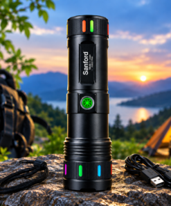 Alternative view of Sanford Super Bright Flashlight – Rechargeable White Laser LED Torch with Type-C Charging & Zoom