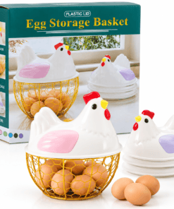 Decorative Smart Egg Storage Basket – Chicken Design Kitchen Organizer