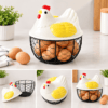 Decorative Smart Egg Storage Basket – Chicken Design Kitchen Organizer - Image 3