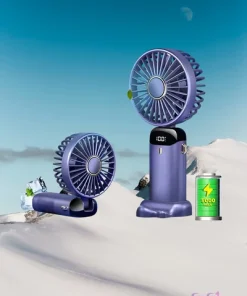 Handheld Small Fan Portable Digital Display Portable Small Mini Charging Ultra-Quiet Outdoor