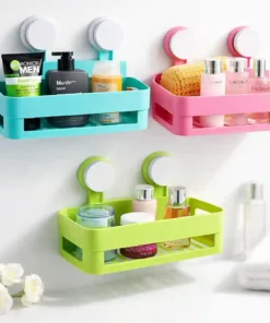 Durable Plastic Bathroom Shelf Wall Mount Storage Rack